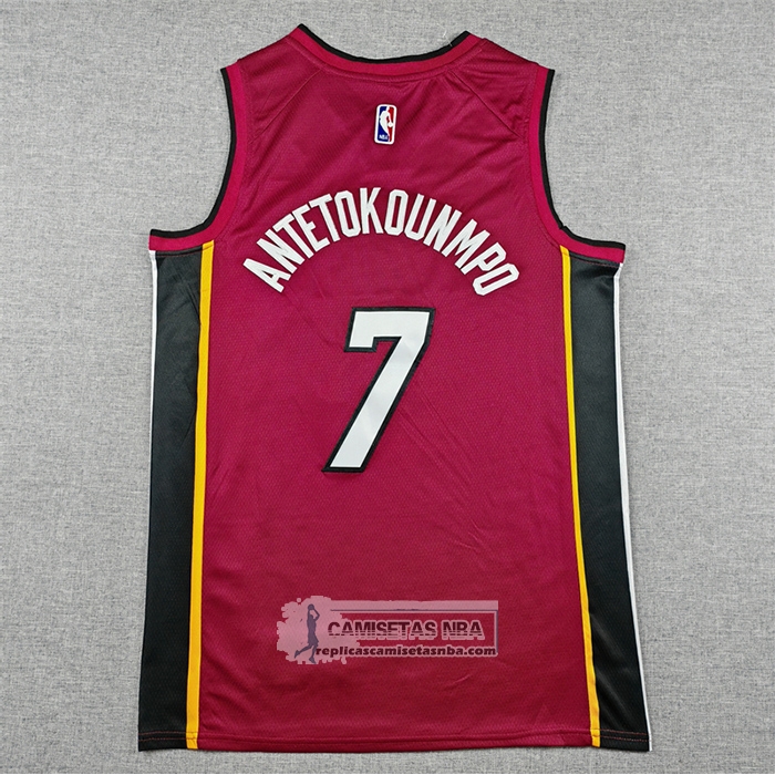Camiseta Miami Heat Giannis Antetokounmpo NO 7 Statement Rojo